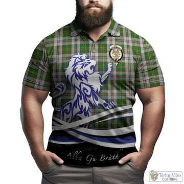 Hay White Dress Tartan Polo Shirt with Alba Gu Brath Regal Lion Emblem