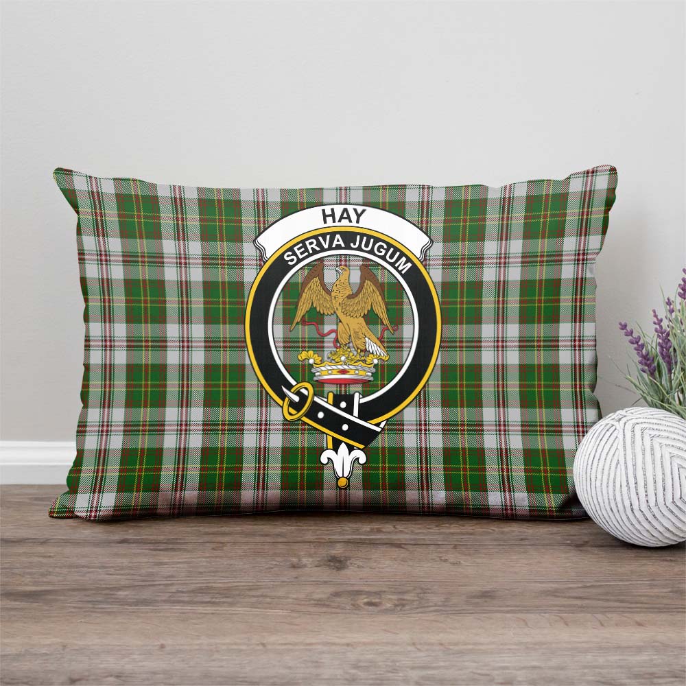 Hay White Dress Tartan Pillow Cover with Family Crest Rectangle Pillow Cover - Tartanvibesclothing