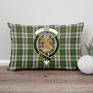 Hay White Dress Tartan Pillow Cover with Family Crest