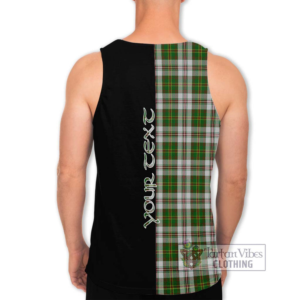 Hay White Dress Tartan Men's Tank Top with Family Crest and Half Of Me Style - Tartanvibesclothing Shop