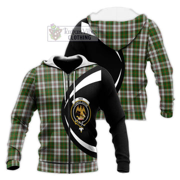 Hay White Dress Tartan Knitted Hoodie with Family Crest Circle Style