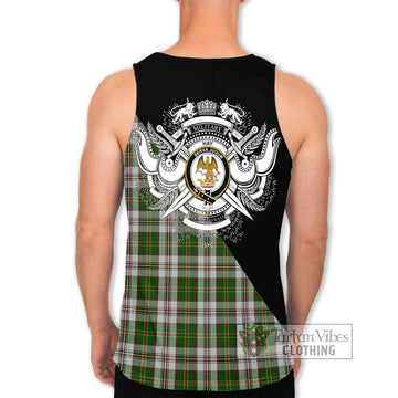 Hay White Dress Tartan Men's Tank Top with Family Crest and Military Logo Style