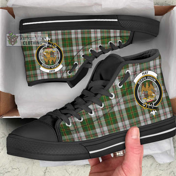 Hay White Dress Tartan High Top Shoes with Family Crest