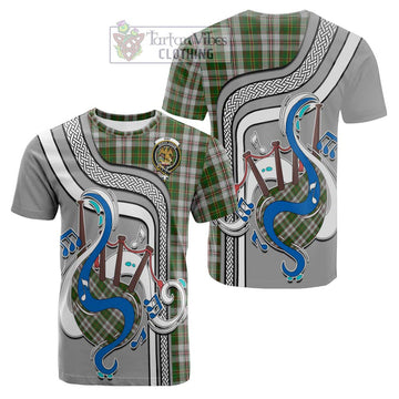 Hay White Dress Tartan Cotton T-shirt with Epic Bagpipe Style