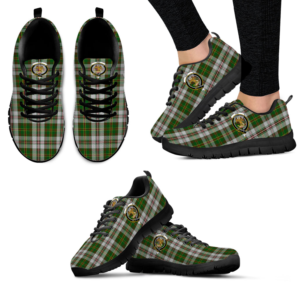 Hay White Dress Tartan Sneakers with Family Crest - Tartan Vibes Clothing