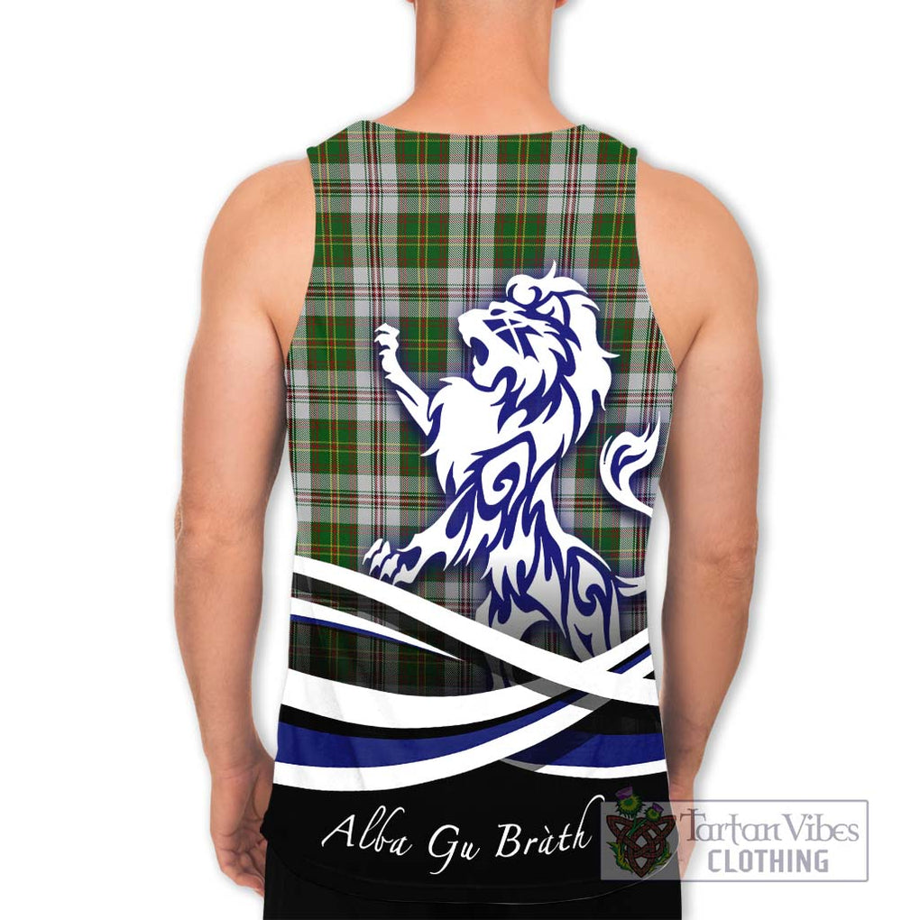 Hay White Dress Tartan Men's Tank Top with Alba Gu Brath Regal Lion Emblem - Tartanvibesclothing Shop