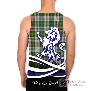 Hay White Dress Tartan Men's Tank Top with Alba Gu Brath Regal Lion Emblem