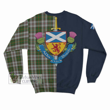 Hay White Dress Tartan Sweatshirt Alba with Scottish Lion Royal Arm Half Style