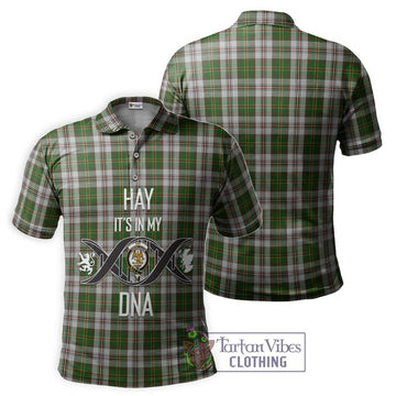 Hay White Dress Tartan Polo Shirt with Family Crest DNA In Me Style