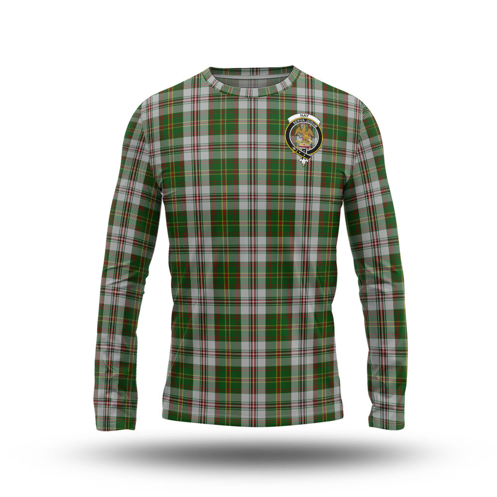 hay-white-dress-tartan-long-sleeve-t-shirt-with-family-crest