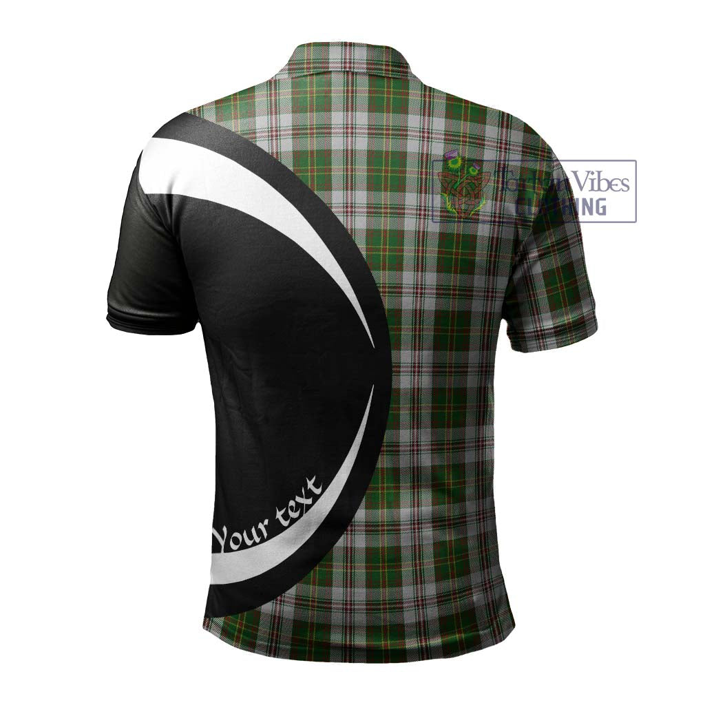 Hay White Dress Tartan Men's Polo Shirt with Family Crest Circle Style - Tartan Vibes Clothing