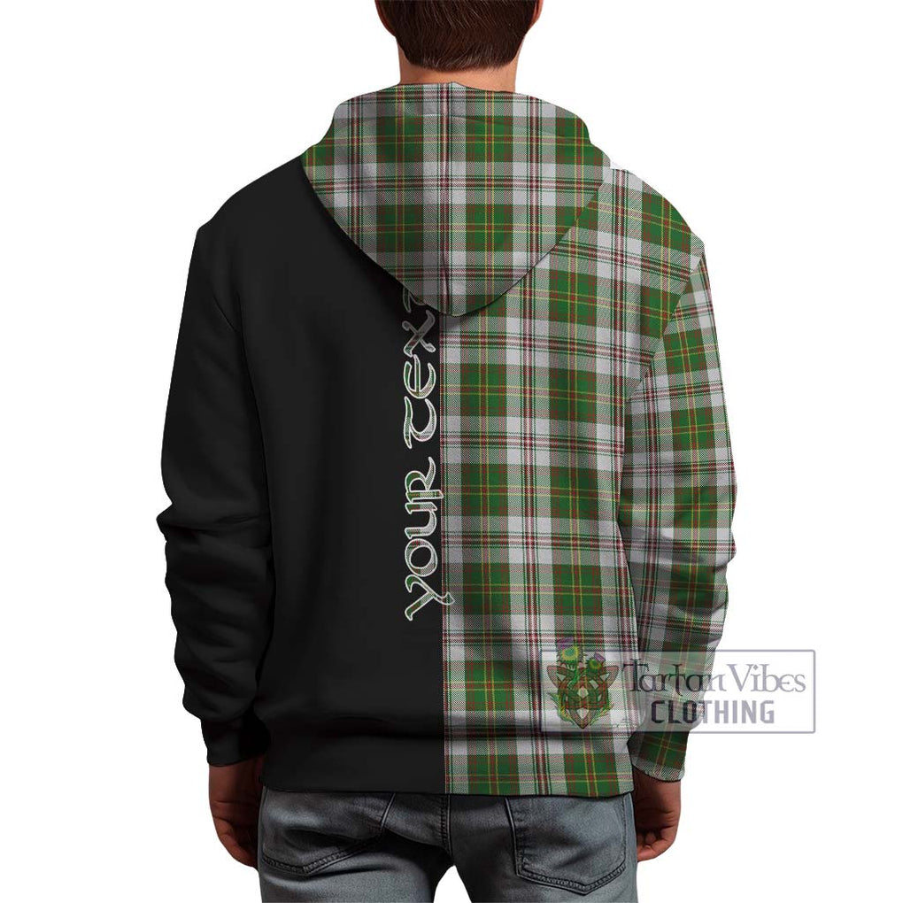 Hay White Dress Tartan Hoodie with Family Crest and Half Of Me Style - Tartanvibesclothing Shop