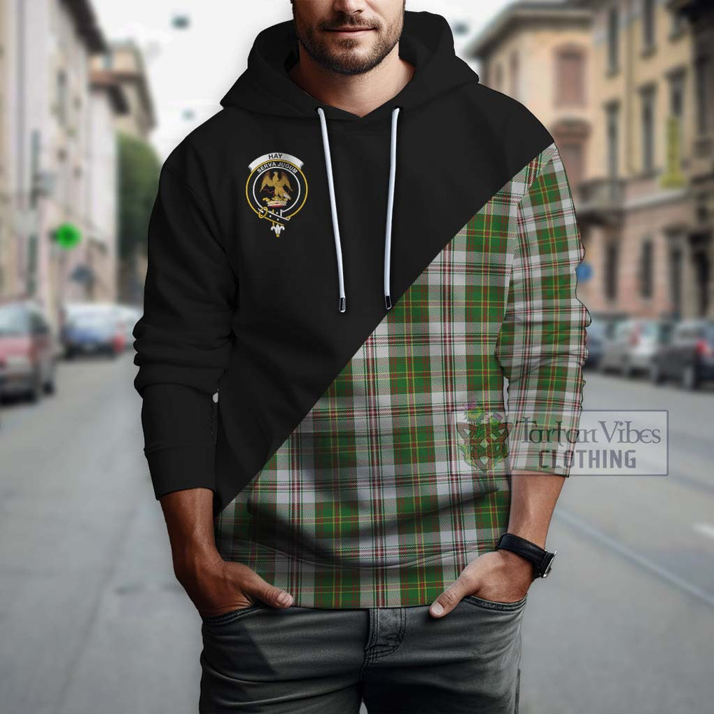 Hay White Dress Tartan Hoodie with Family Crest and Military Logo Style - Tartanvibesclothing Shop