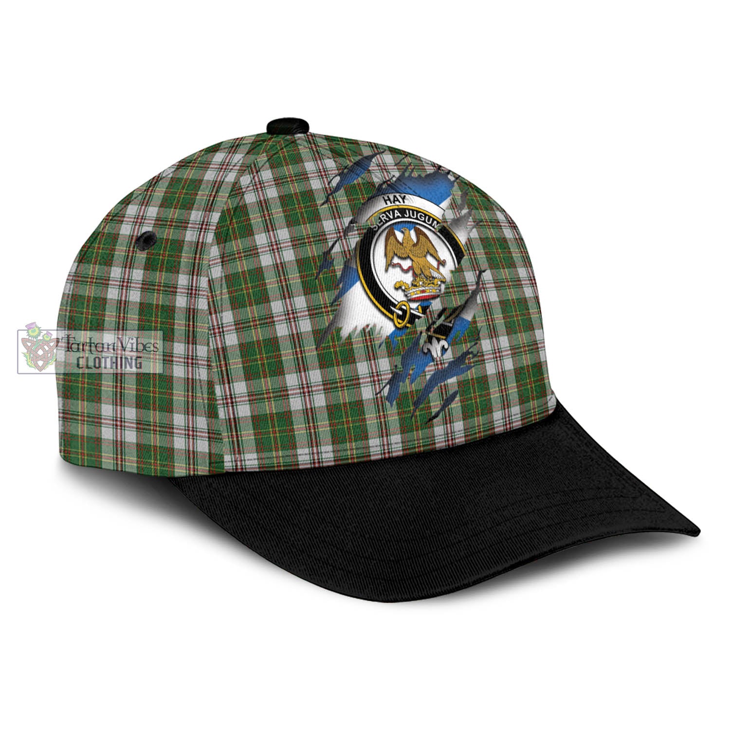 Tartan Vibes Clothing Hay White Dress Tartan Classic Cap with Family Crest In Me Style