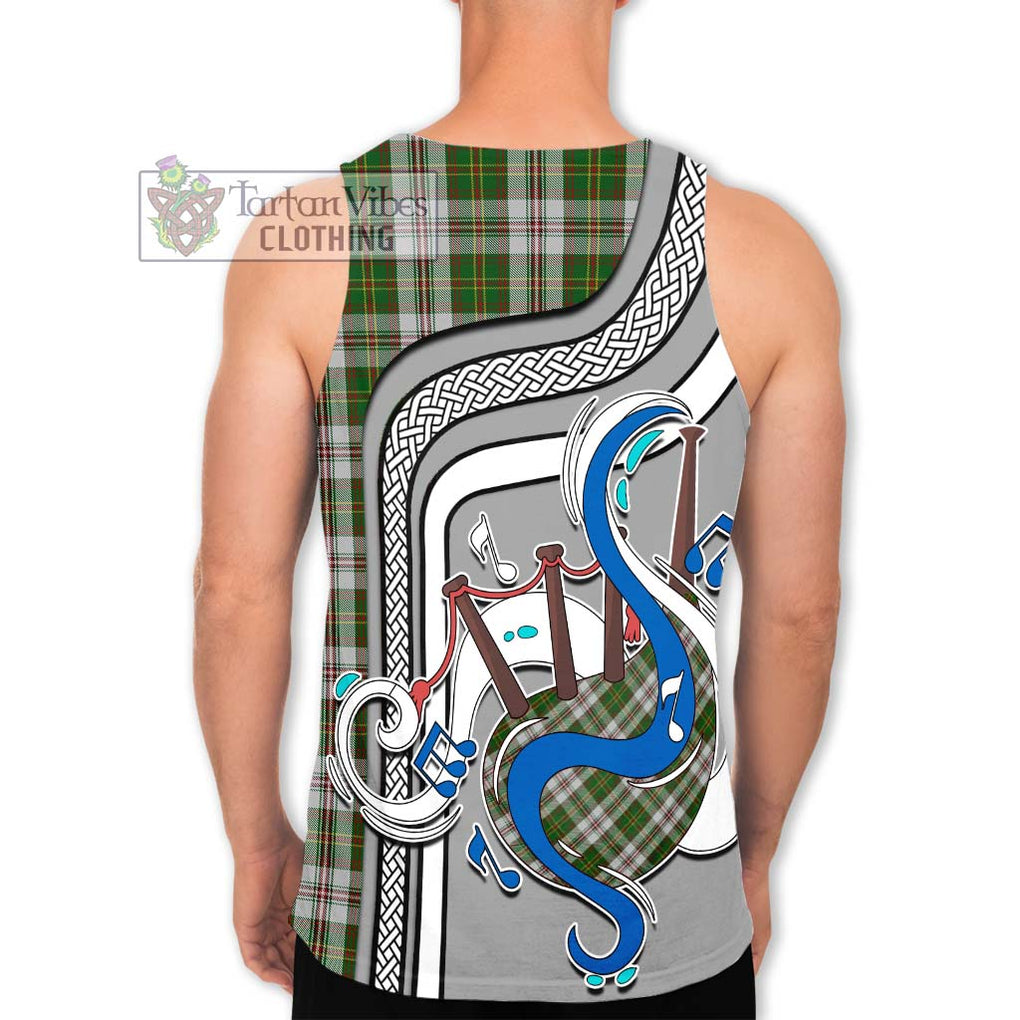 Hay White Dress Tartan Men's Tank Top with Epic Bagpipe Style - Tartanvibesclothing Shop