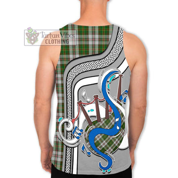 Hay White Dress Tartan Men's Tank Top with Epic Bagpipe Style