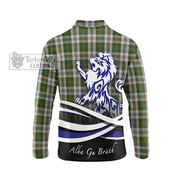 Hay White Dress Tartan Long Sleeve Polo Shirt with Alba Gu Brath Regal Lion Emblem