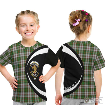 Hay White Dress Tartan Kid T-Shirt with Family Crest Circle Style