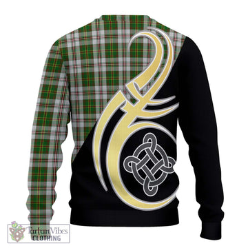 Hay White Dress Tartan Ugly Sweater with Family Crest and Celtic Symbol Style