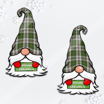 Hay White Dress Gnome Christmas Ornament with His Tartan Christmas Hat