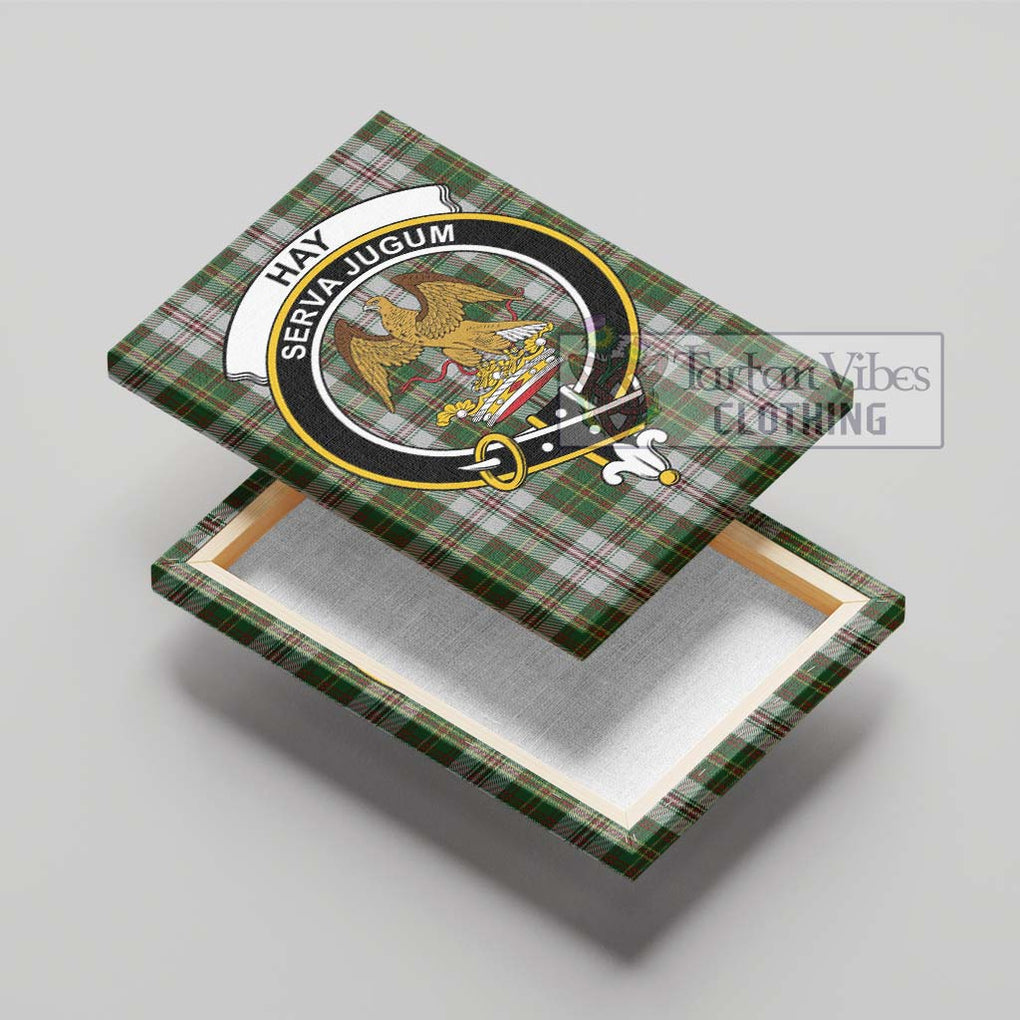 Hay White Dress Tartan Canvas Print Wall Art with Family Crest - Tartan Vibes Clothing