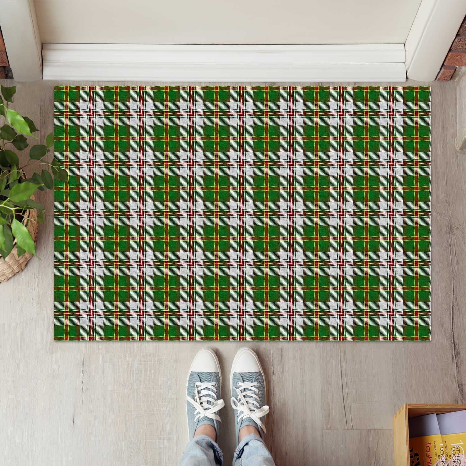 Hay White Dress Tartan Door Mat - Tartanvibesclothing