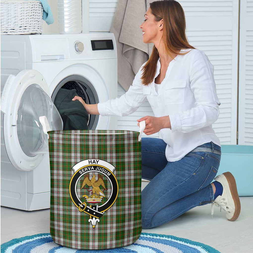 Hay White Dress Tartan Laundry Basket with Family Crest - Tartanvibesclothing Shop