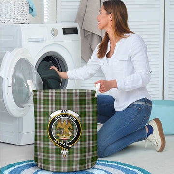 Hay White Dress Tartan Laundry Basket with Family Crest