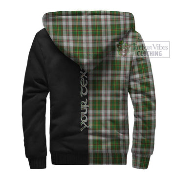 Hay White Dress Tartan Sherpa Hoodie with Family Crest and Half Of Me Style