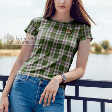 Hay White Dress Tartan Cotton T-Shirt with Family Crest