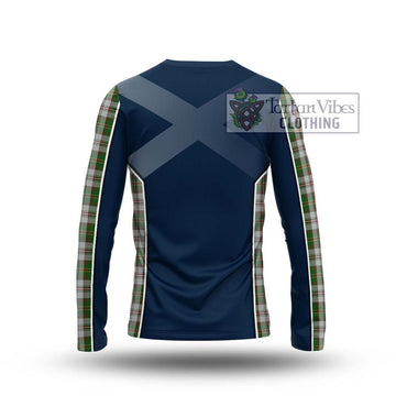 Hay White Dress Tartan Long Sleeve T-Shirt with Family Crest and Lion Rampant Vibes Sport Style