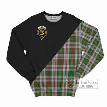 Hay White Dress Tartan Sweatshirt with Family Crest and Military Logo Style