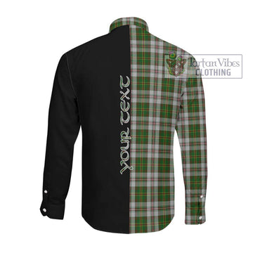 Hay White Dress Tartan Long Sleeve Button Shirt with Family Crest and Half Of Me Style