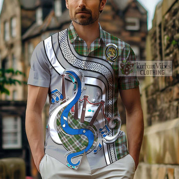 Hay White Dress Tartan Short Sleeve Button Shirt with Epic Bagpipe Style