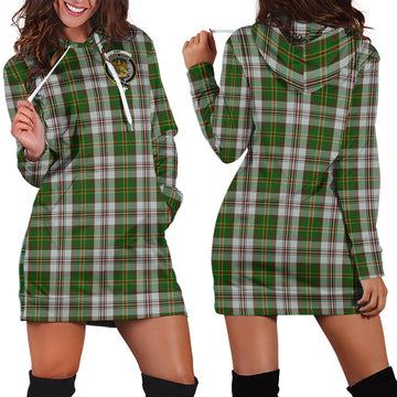 Hay White Dress Tartan Hoodie Dress with Family Crest