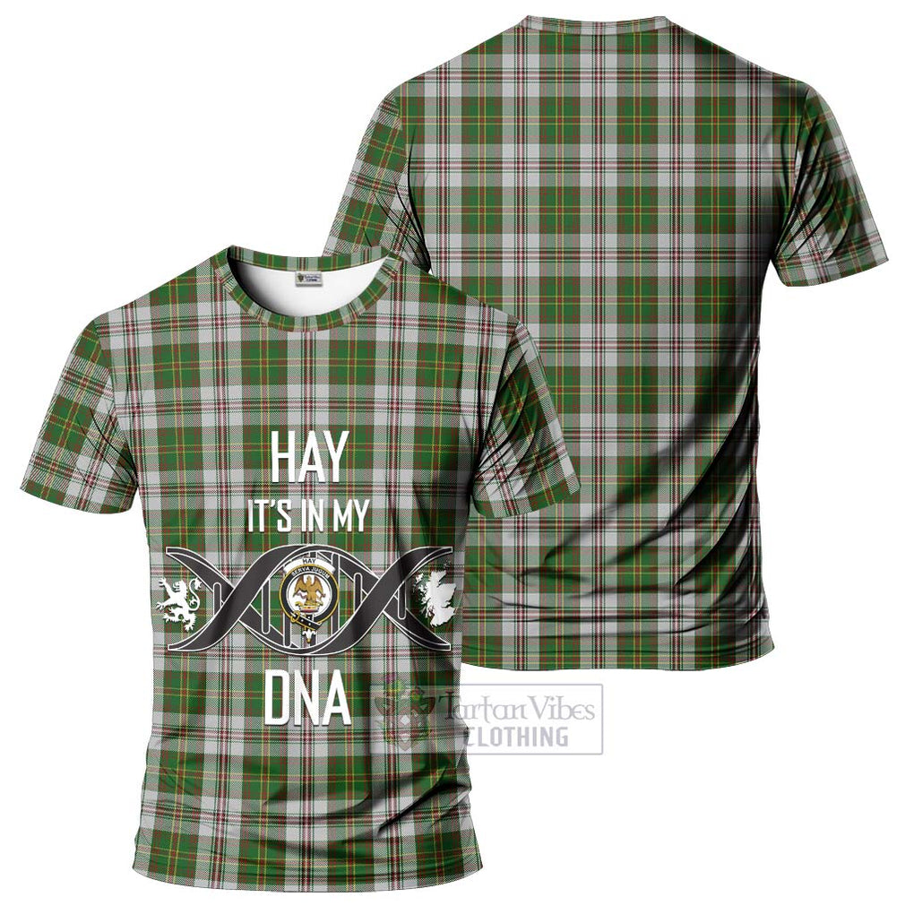 Hay White Dress Tartan T-Shirt with Family Crest DNA In Me Style - Tartan Vibes Clothing