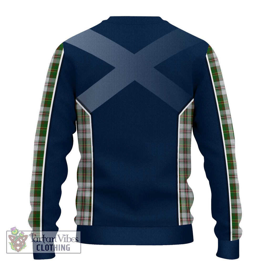 Hay White Dress Tartan Knitted Sweater with Family Crest and Lion Rampant Vibes Sport Style - Tartan Vibes Clothing