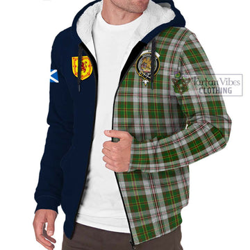 Hay White Dress Tartan Sherpa Hoodie Alba with Scottish Lion Royal Arm Half Style