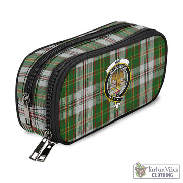 Hay White Dress Tartan Pen and Pencil Case with Family Crest