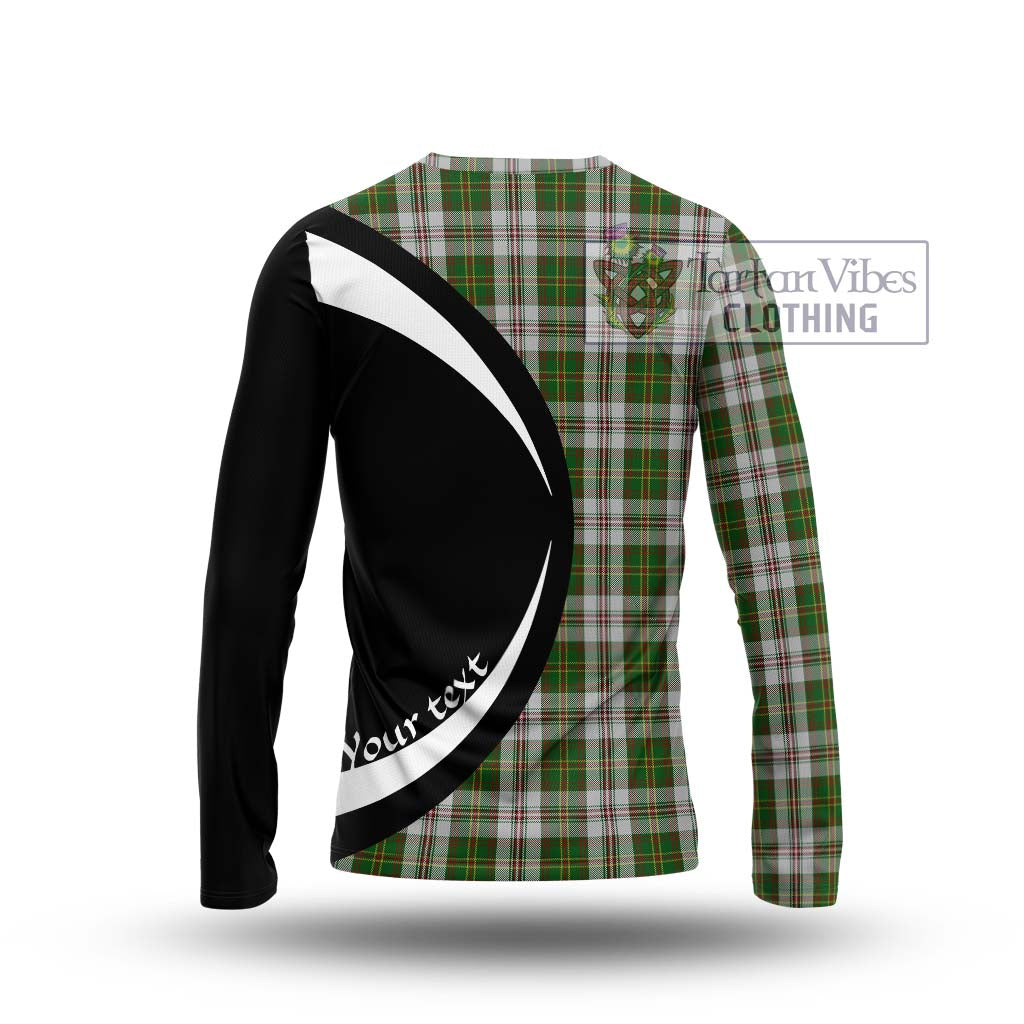 Hay White Dress Tartan Long Sleeve T-Shirt with Family Crest Circle Style - Tartan Vibes Clothing