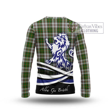 Hay White Dress Tartan Long Sleeve T-Shirt with Alba Gu Brath Regal Lion Emblem