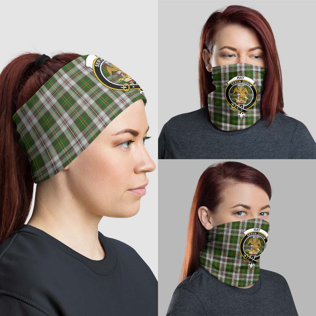 Hay White Dress Tartan Neck Gaiters, Tartan Bandanas, Tartan Head Band with Family Crest