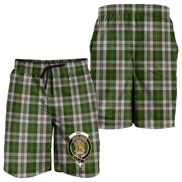 Hay White Dress Tartan Mens Shorts with Family Crest