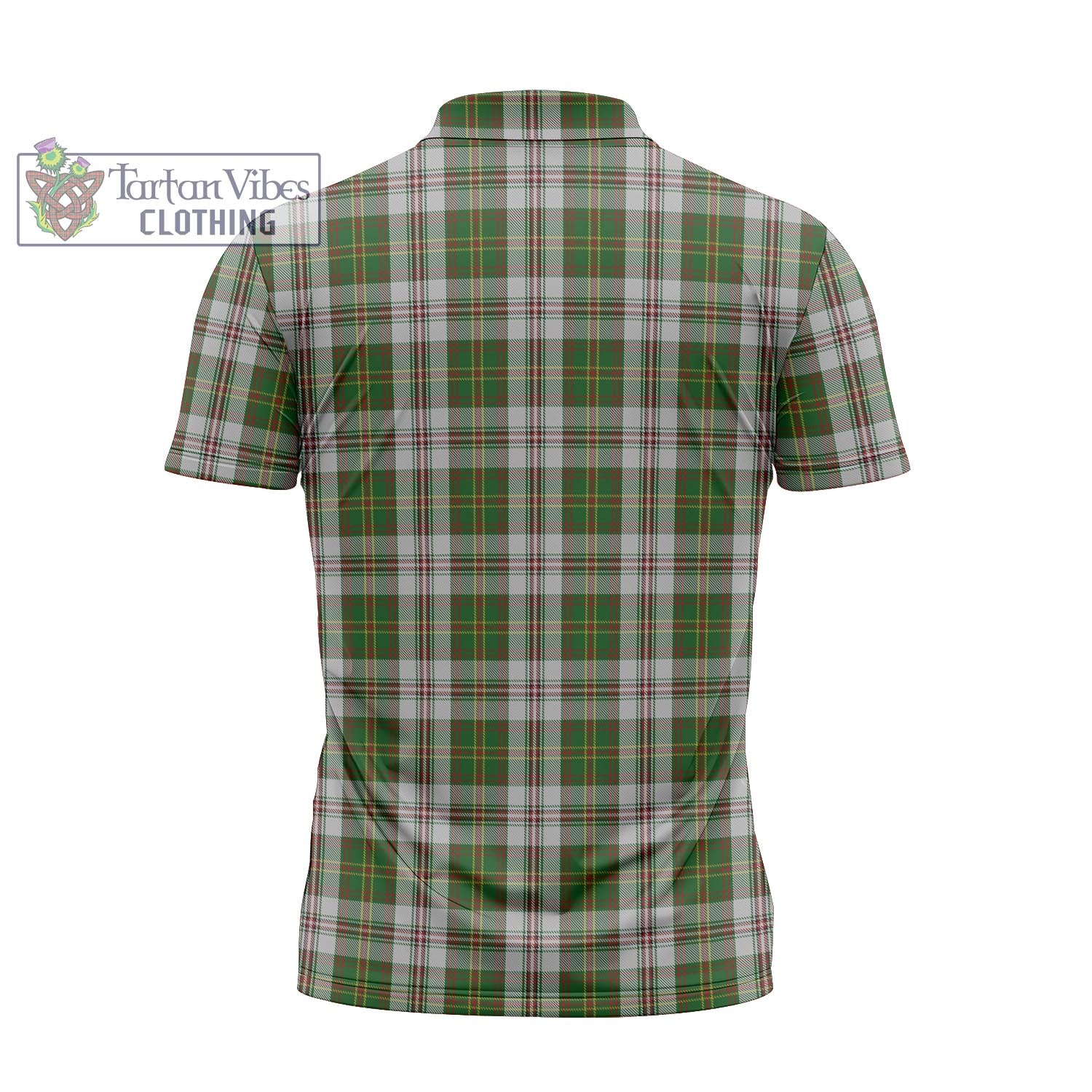 Tartan Vibes Clothing Hay White Dress Tartan Zipper Polo Shirt with Family Crest