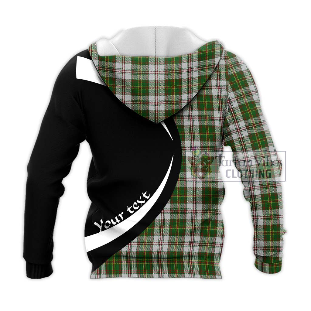 Hay White Dress Tartan Knitted Hoodie with Family Crest Circle Style - Tartan Vibes Clothing