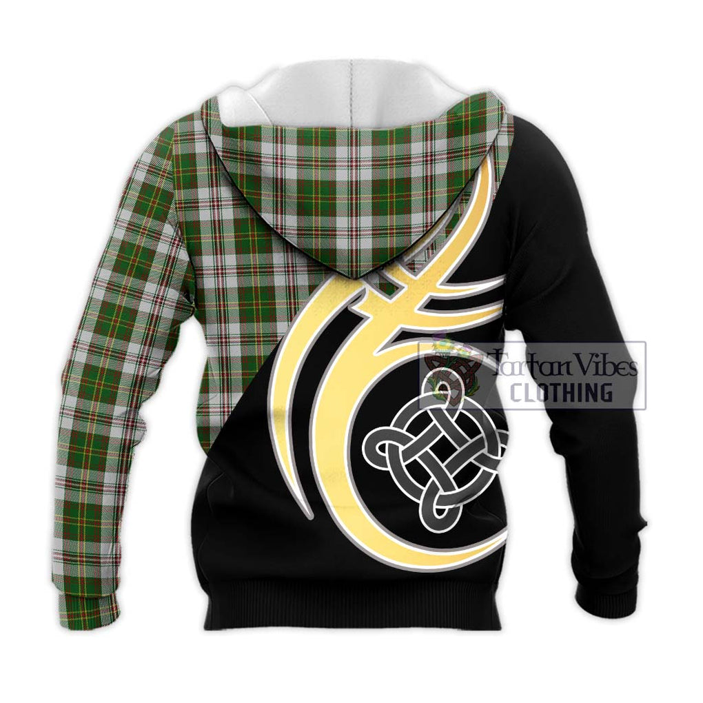 Hay White Dress Tartan Knitted Hoodie with Family Crest and Celtic Symbol Style - Tartan Vibes Clothing