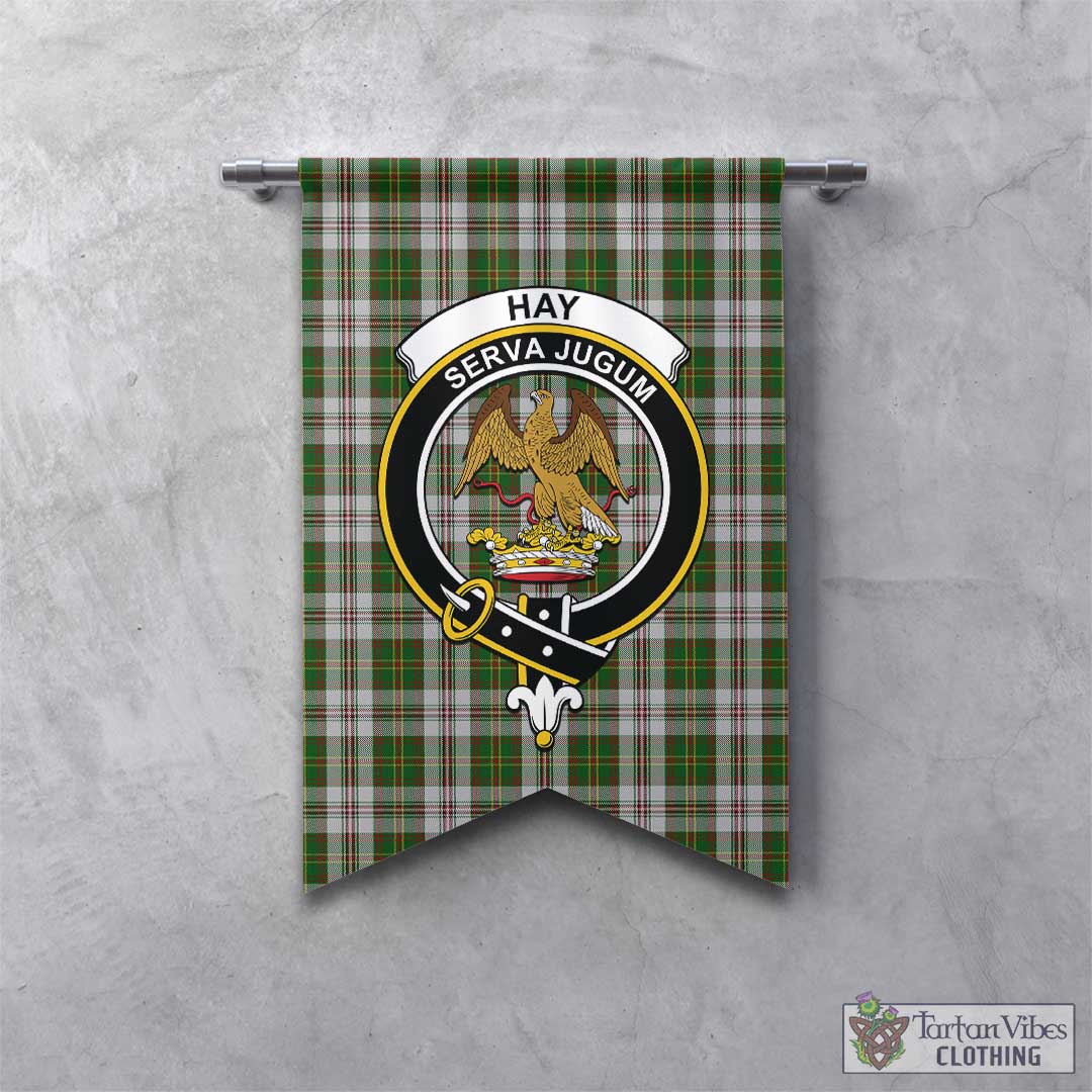 Tartan Vibes Clothing Hay White Dress Tartan Gonfalon, Tartan Banner with Family Crest