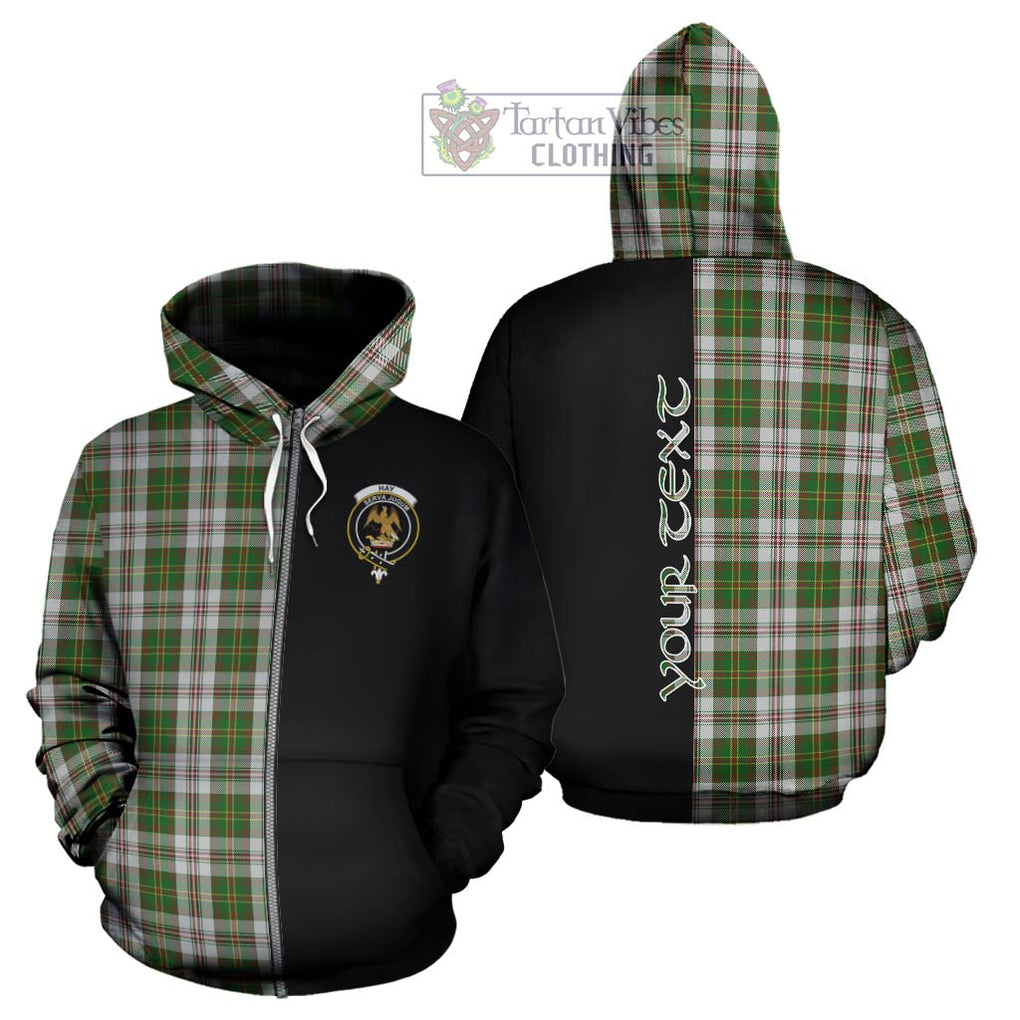 Hay White Dress Tartan Hoodie with Family Crest and Half Of Me Style - Tartanvibesclothing Shop