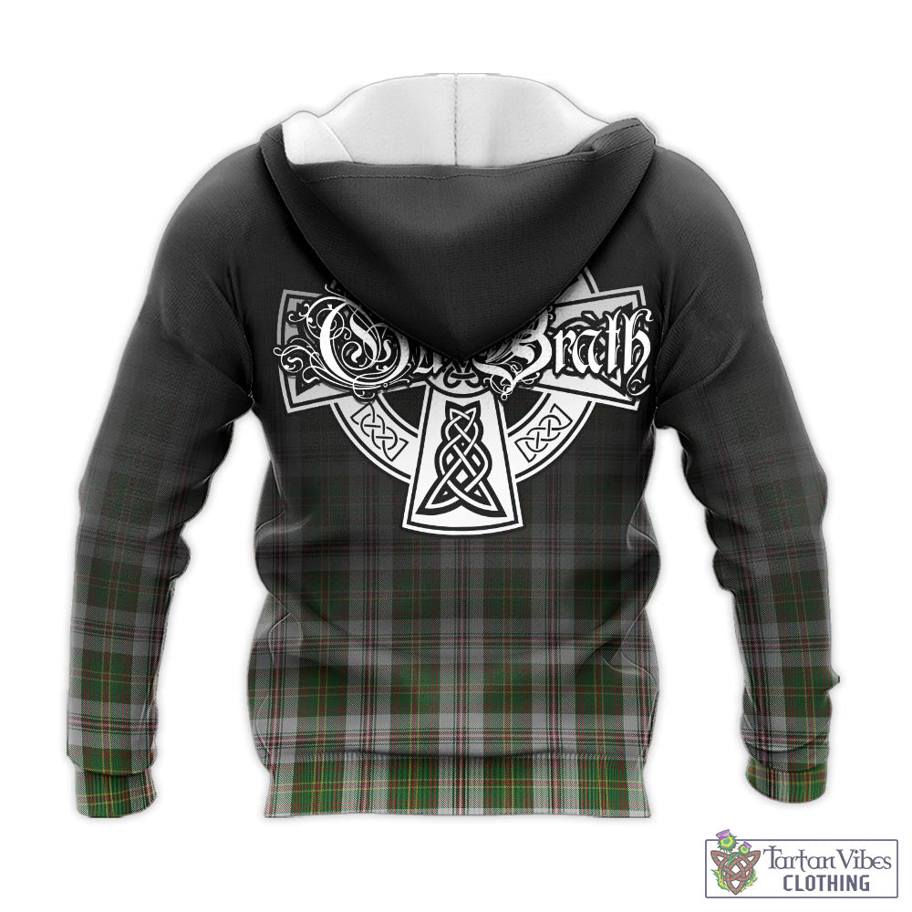 Tartan Vibes Clothing Hay White Dress Tartan Knitted Hoodie Featuring Alba Gu Brath Family Crest Celtic Inspired