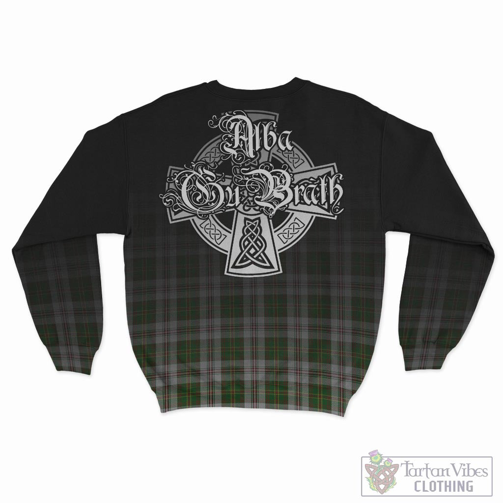 Tartan Vibes Clothing Hay White Dress Tartan Sweatshirt Featuring Alba Gu Brath Family Crest Celtic Inspired